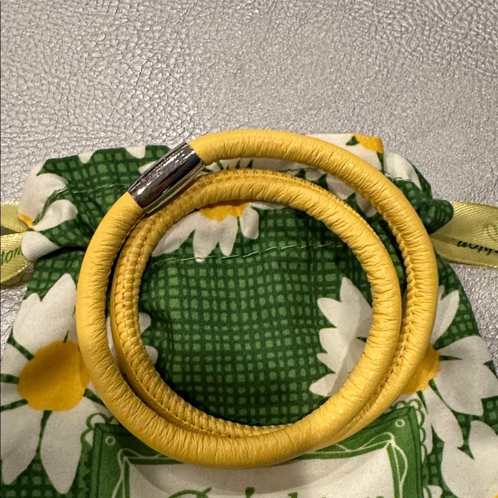 Brighton Yellow Woodstock Leather Bracelet - Picture 2 of 3
